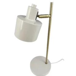 Lámpara de mesa Ocean de Dyberg Larsen, beige/latón, altura 43 cm