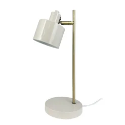 Lámpara de mesa Ocean de Dyberg Larsen, beige/latón, altura 43 cm