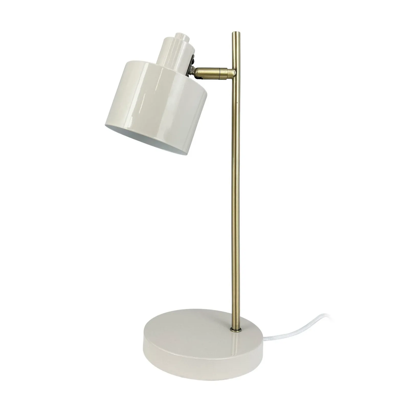 Lámpara de mesa Ocean de Dyberg Larsen, beige/latón, altura 43 cm