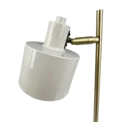 Lámpara de mesa Ocean de Dyberg Larsen, beige/latón, altura 43 cm