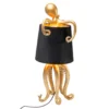 Lámpara de mesa Octopus de KARE, dorada, de tela, altura 47 cm