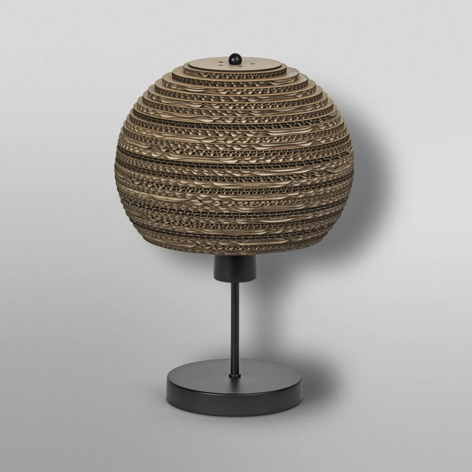 Lámpara de mesa OSRAM BALL, marrón, altura 39 cm, cartón ondulado, E27