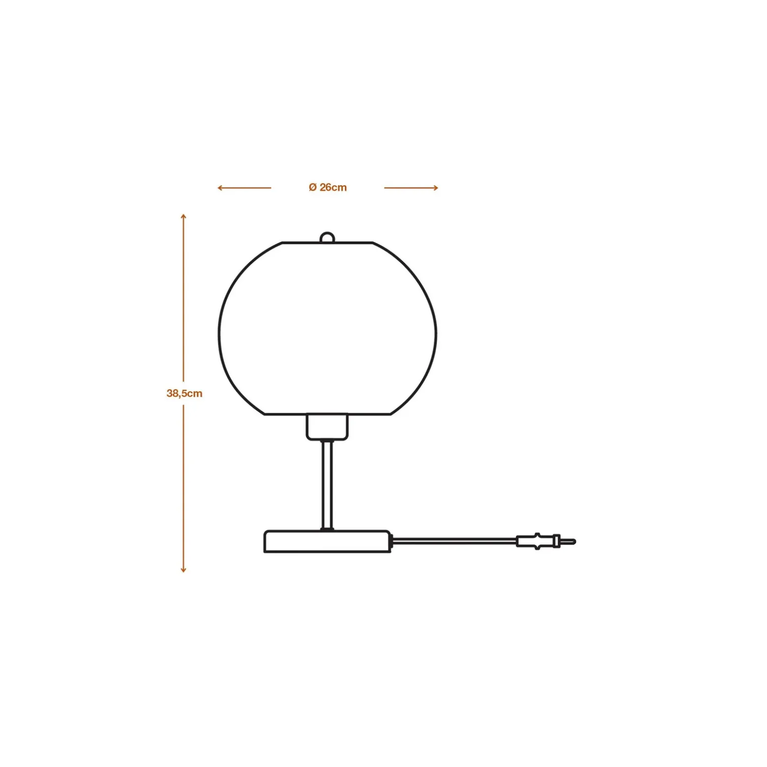 Lámpara de mesa OSRAM BALL, marrón, altura 39 cm, cartón ondulado, E27