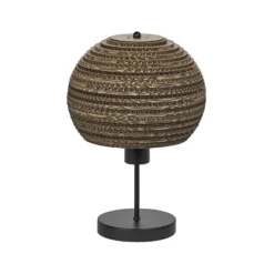 Lámpara de mesa OSRAM BALL, marrón, altura 39 cm, cartón ondulado, E27