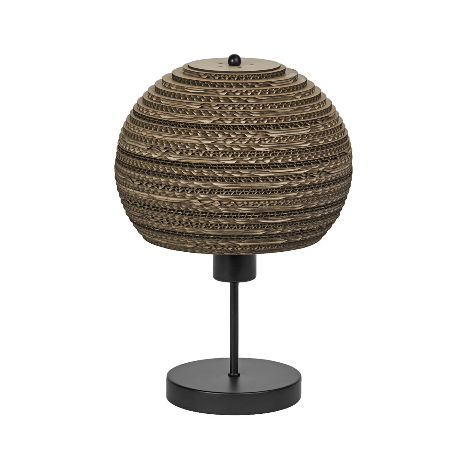 Lámpara de mesa OSRAM BALL, marrón, altura 39 cm, cartón ondulado, E27