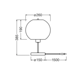 Lámpara de mesa OSRAM BALL, marrón, altura 39 cm, cartón ondulado, E27