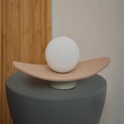 Lámpara de mesa OSRAM Decor Pearl, beige, fieltro, G9