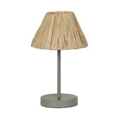Lámpara de mesa OSRAM Decor Raffia, 1 luz, rafia, color natural, E27