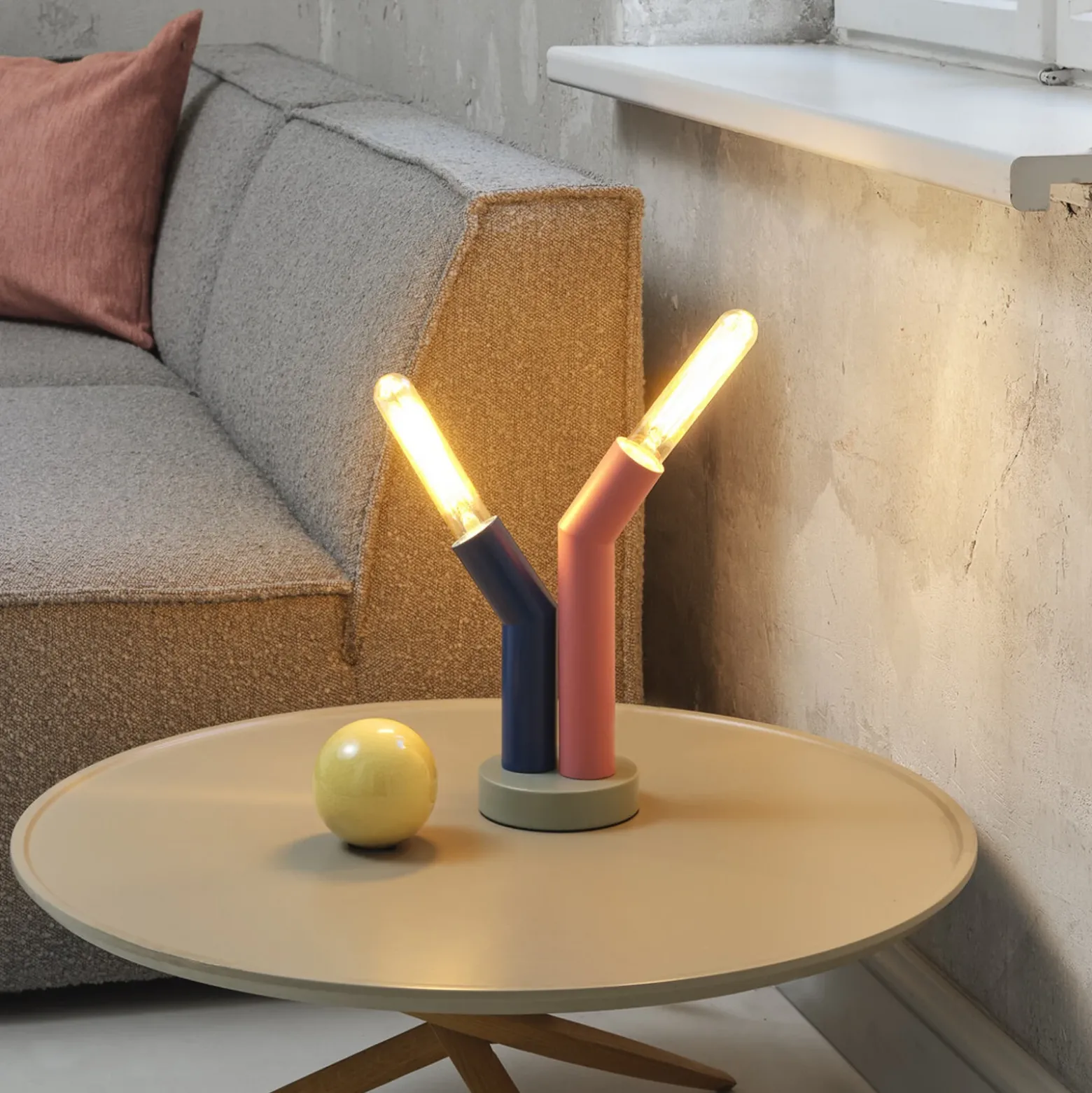 Lámpara de mesa OSRAM Decor Straw, 2 luces, multicolor, acero, E27