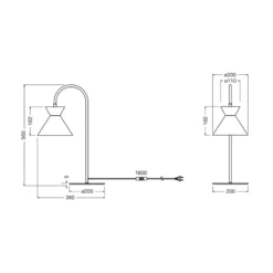 Lámpara de mesa OSRAM Decor Waist, acero, negro, E27