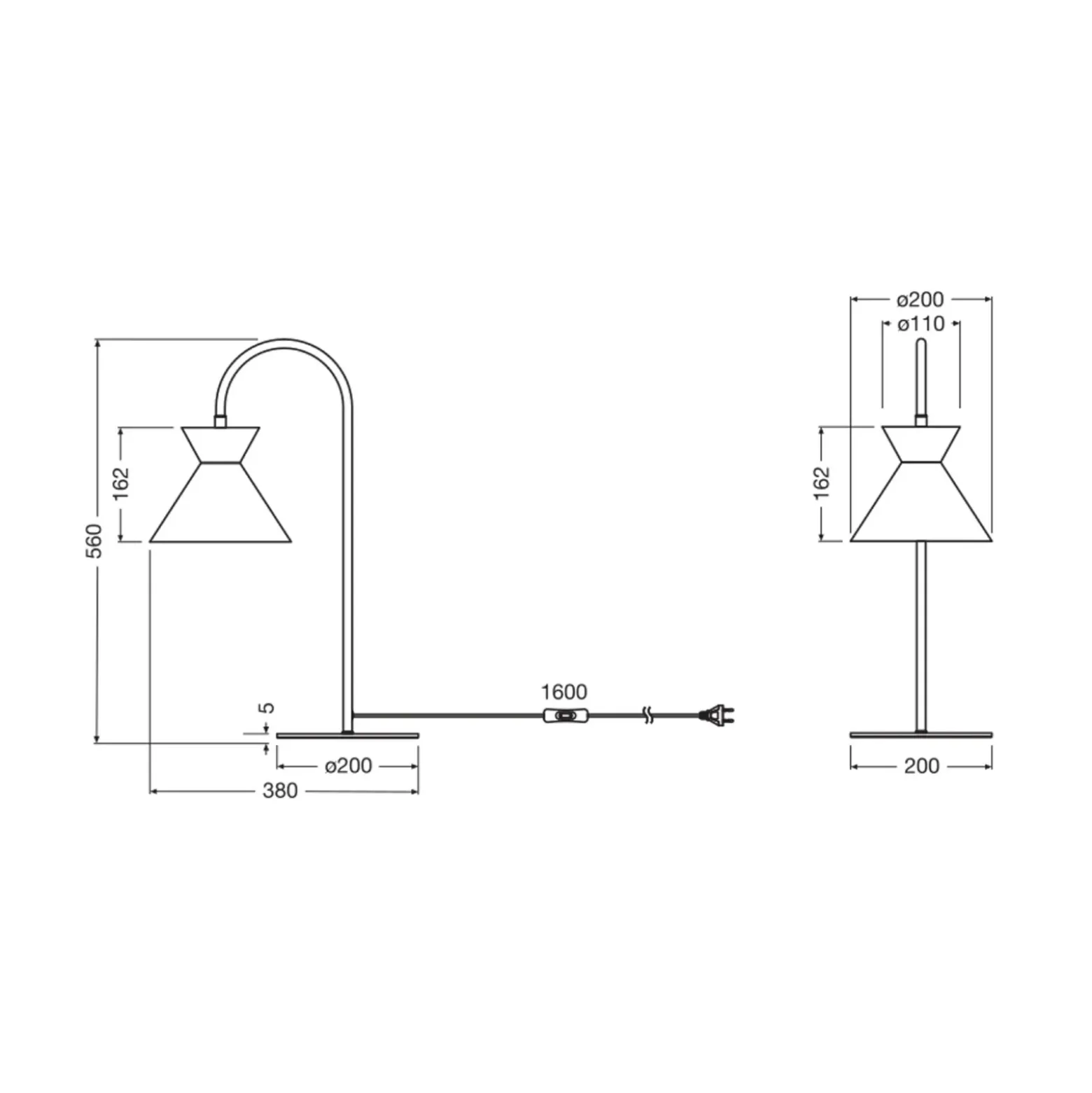 Lámpara de mesa OSRAM Decor Waist, acero, negro, E27