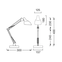 Lámpara de mesa OSRAM Office Line Desk Pear, blanca, E27