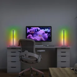 Lámpara de mesa OSRAM SMART+ WiFi CORNER MAGIC, plateada, 43 cm RGB
