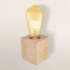 Lámpara de mesa OSRAM Vintage 1906, madera con bombilla LED E27