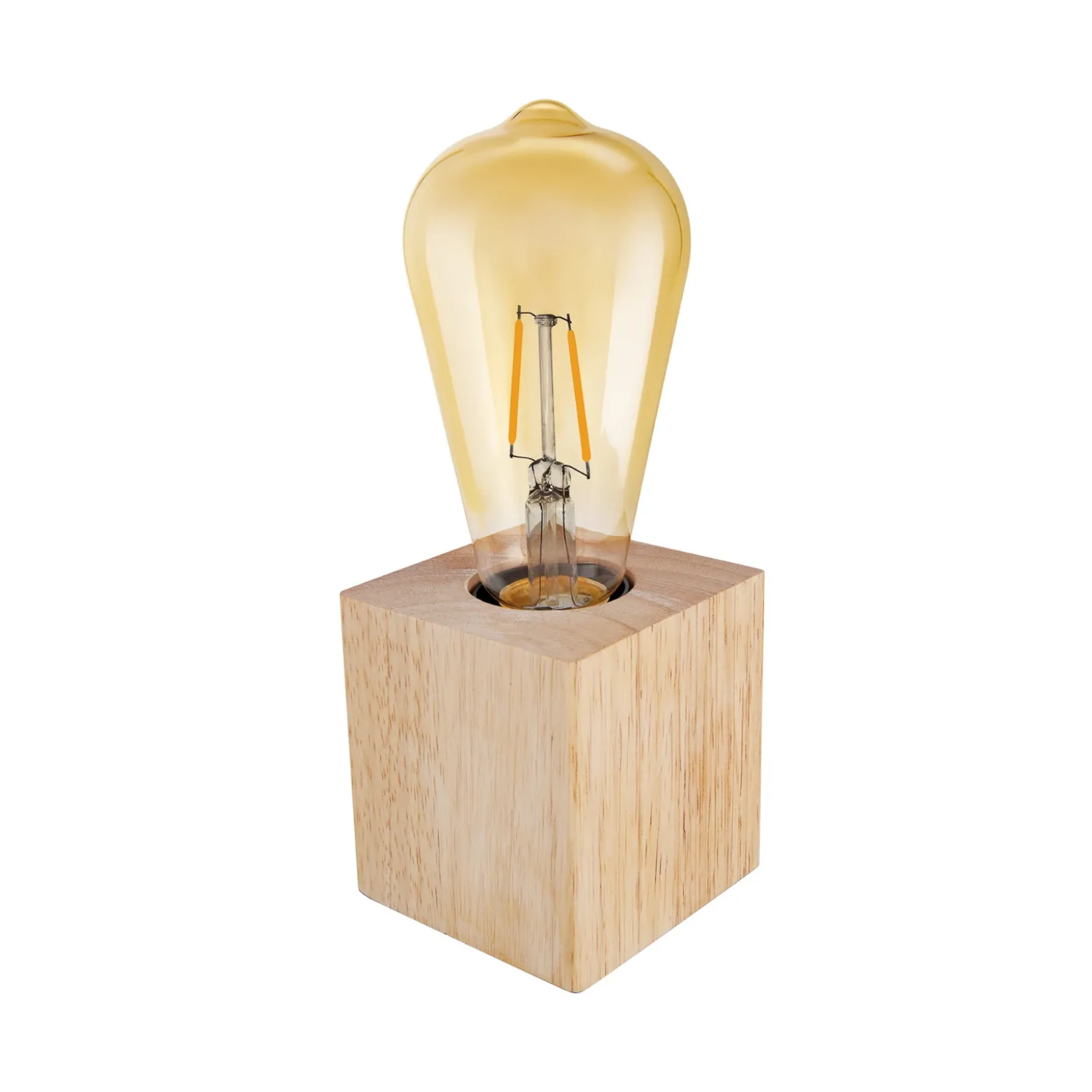 Lámpara de mesa OSRAM Vintage 1906, madera con bombilla LED E27