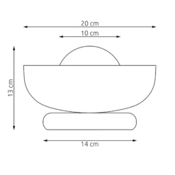 Lámpara de mesa Ozzy LN1, negra, acero/vidrio, altura 13 cm, G9