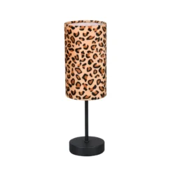 Lámpara de mesa Pardina marrón moteada/negra Altura 37 cm Metal