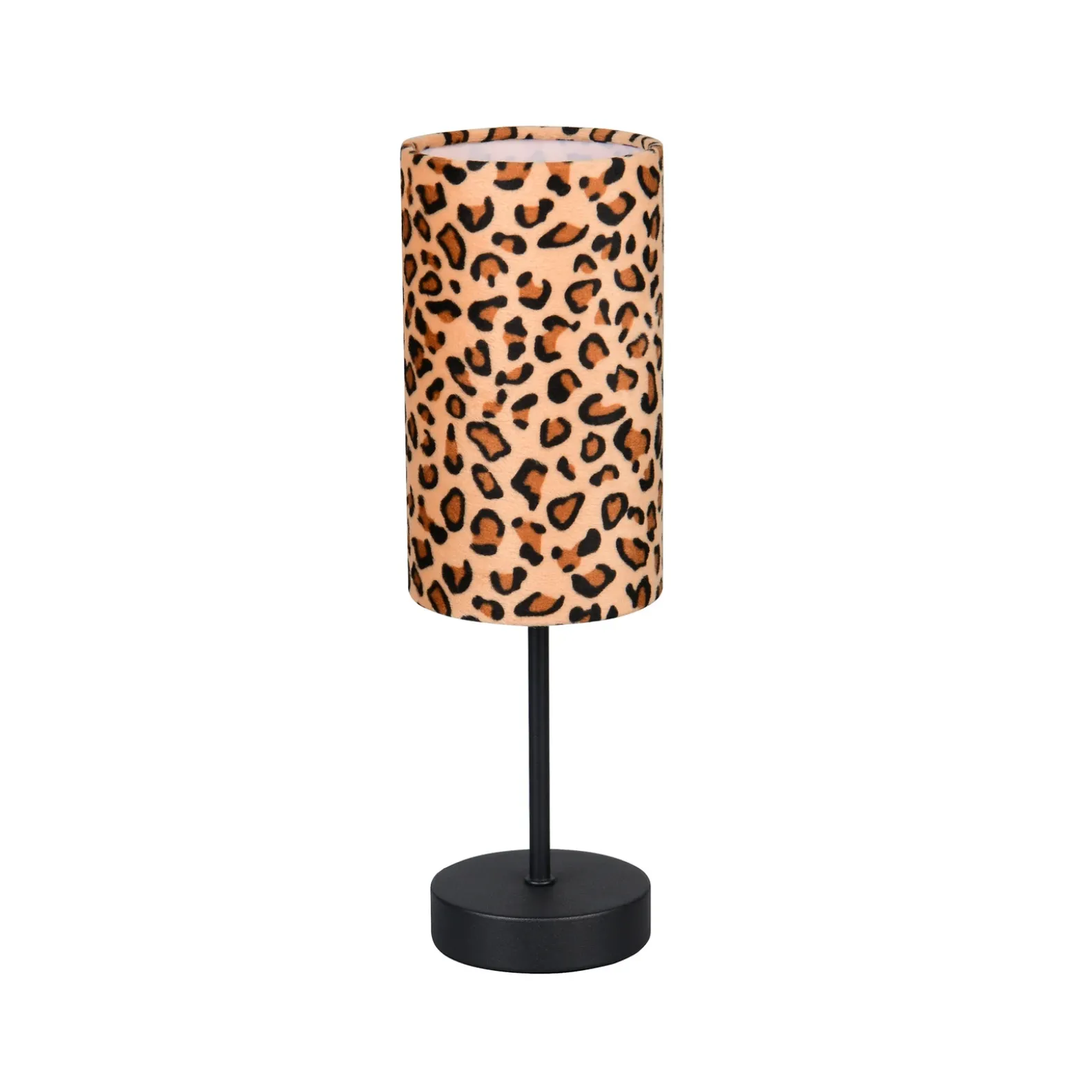 Lámpara de mesa Pardina marrón moteada/negra Altura 37 cm Metal