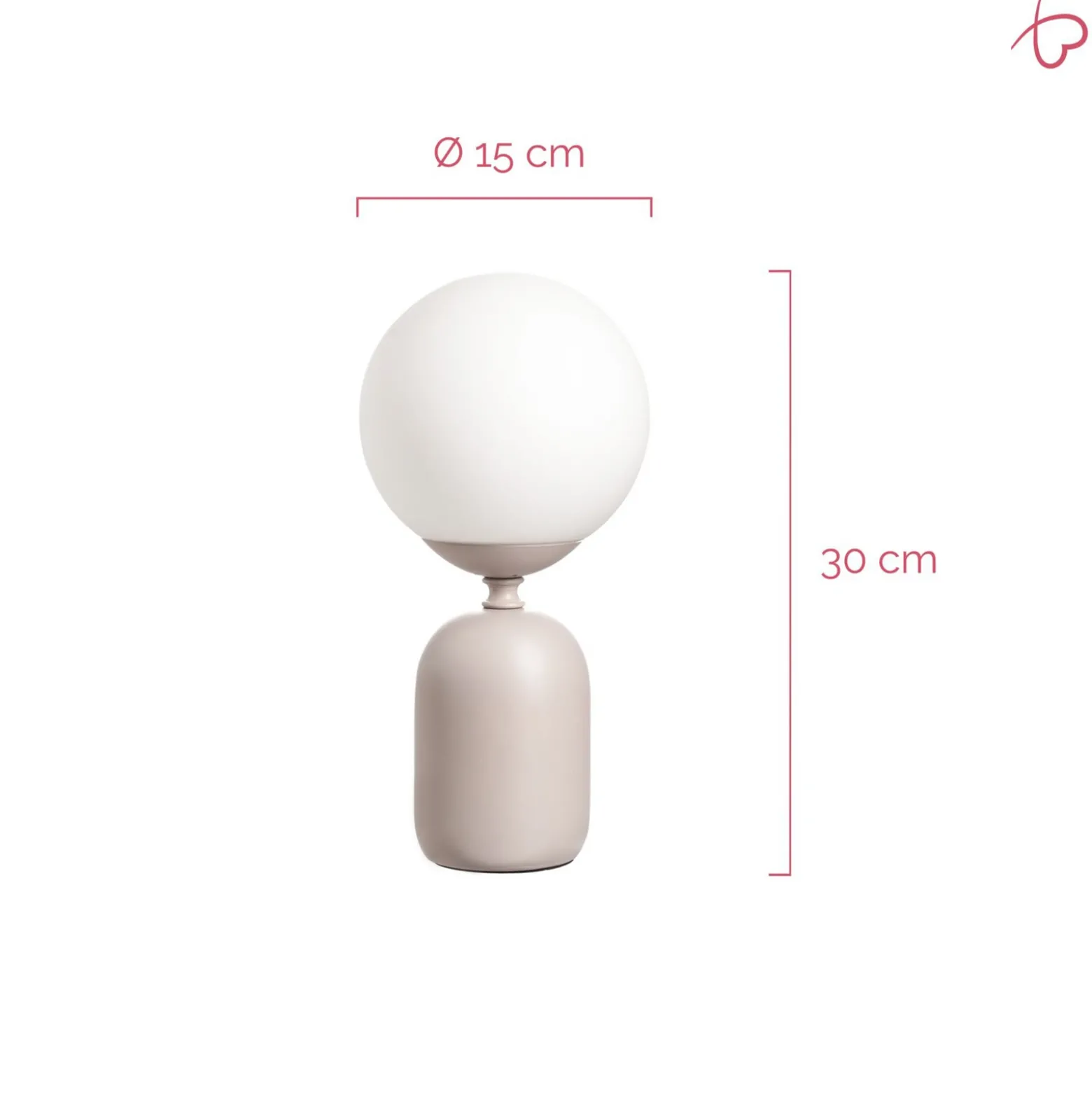 Lámpara de mesa Pauleen GLOWING CHARM, gris, 30 cm, cerámica/vidrio