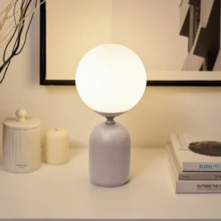 Lámpara de mesa Pauleen GLOWING CHARM, gris, 30 cm, cerámica/vidrio