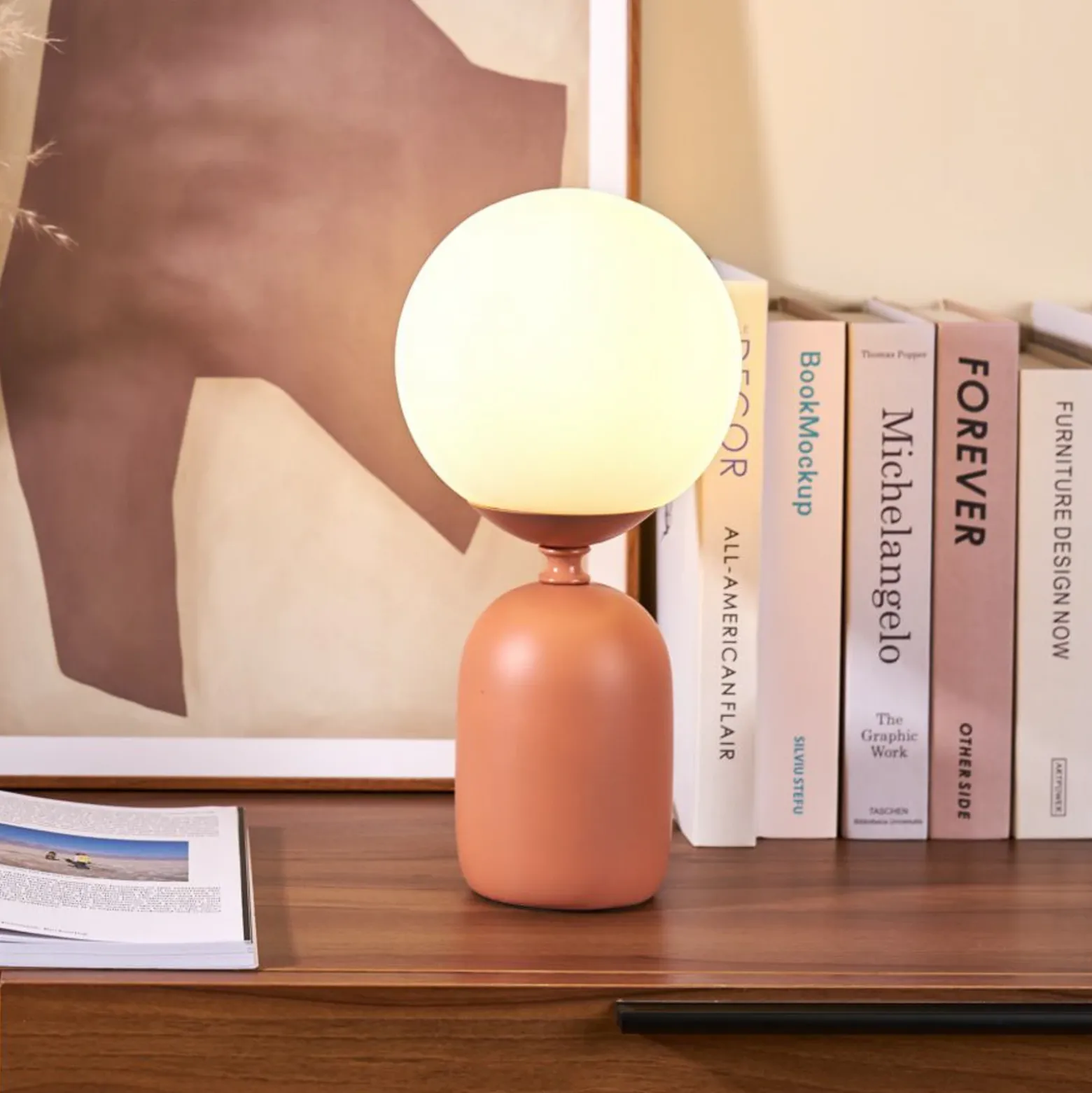 Lámpara de mesa Pauleen Glowing Charm, base de cerámica oxidada