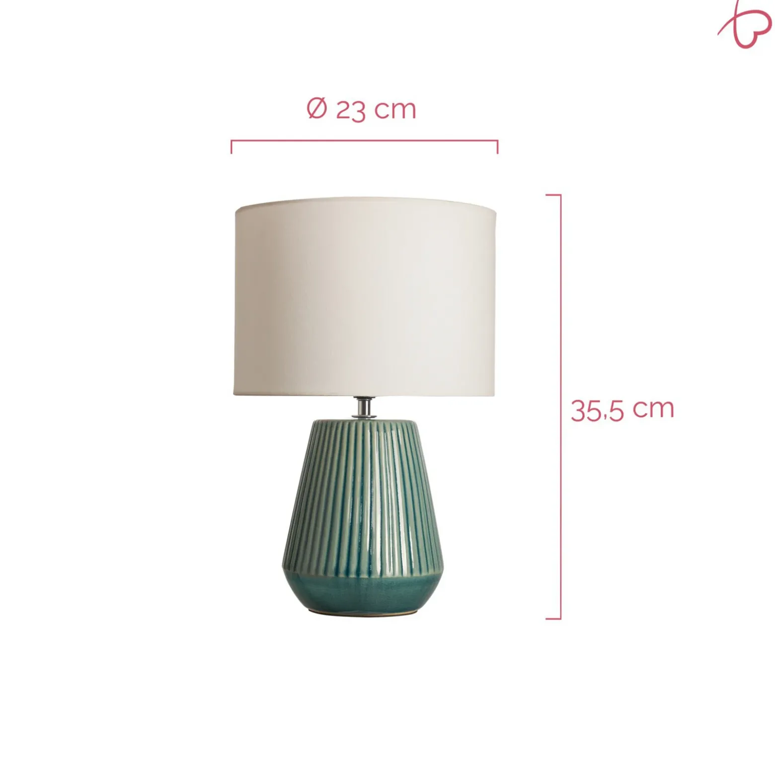 Lámpara de mesa Pauleen LOVE IT CLASSY, blanca/verde, altura 36 cm