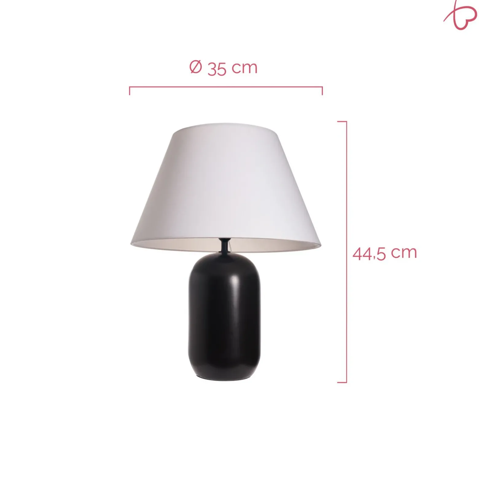 Lámpara de mesa Pauleen MYSTIC SHINE, blanco/negro, altura 45 cm
