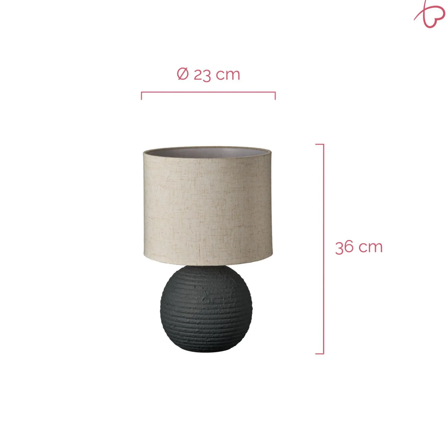 Lámpara de mesa Pauleen PURE BEAUTY, blanco/antracita, altura 36 cm