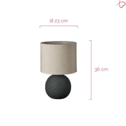 Lámpara de mesa Pauleen PURE BEAUTY, blanco/antracita, altura 36 cm