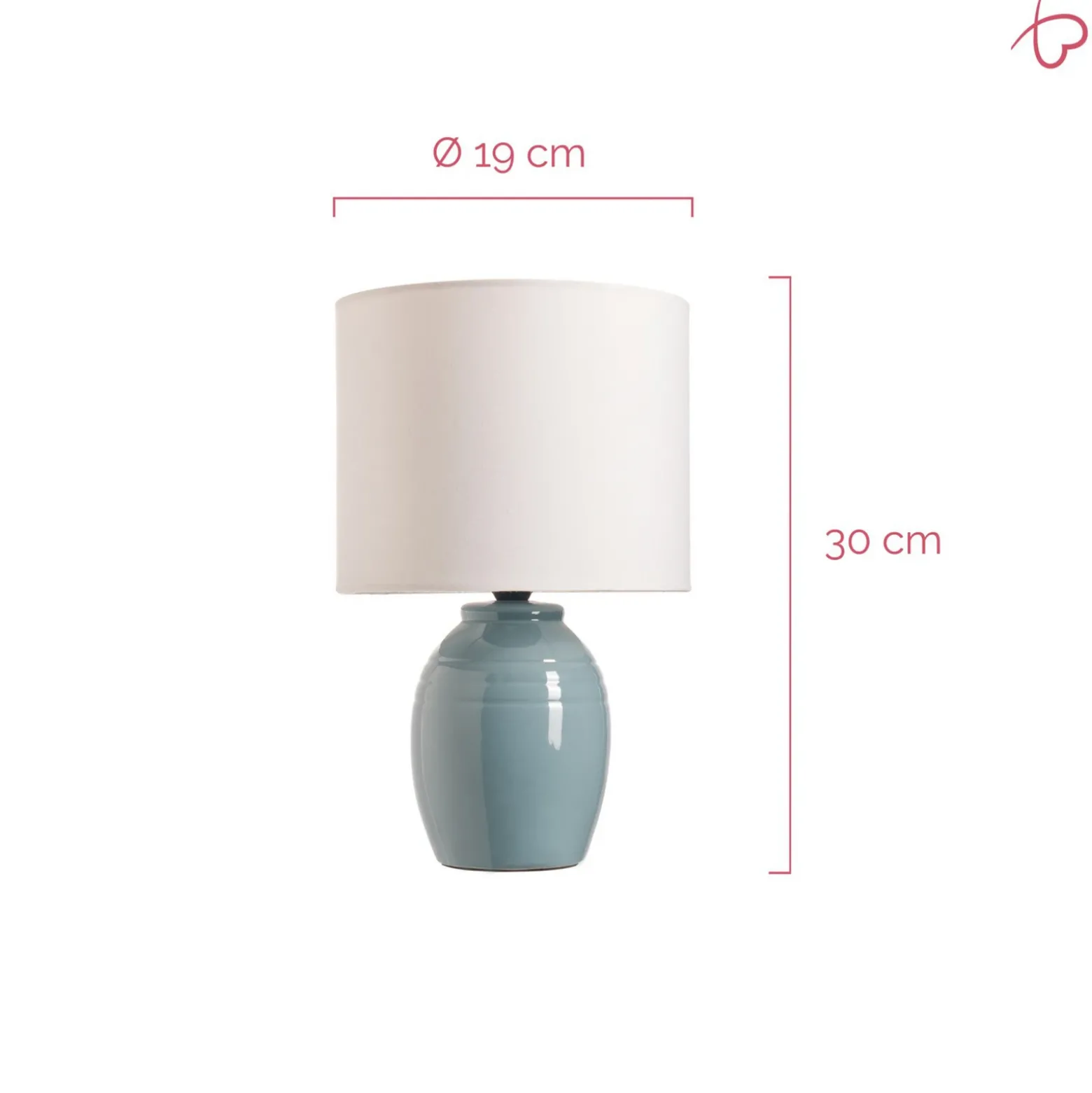 Lámpara de mesa Pauleen SEA RHYTHM, blanca/azul, altura 30 cm, cerámica