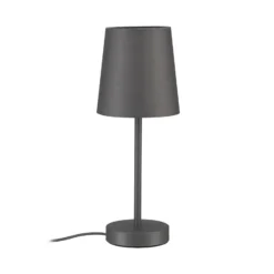 Lámpara de mesa Paulmann Stellan II, gris, altura 40 cm, tela