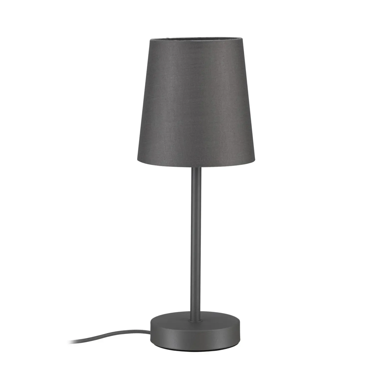 Lámpara de mesa Paulmann Stellan II, gris, altura 40 cm, tela