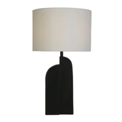 Lámpara de mesa Perth, blanco/negro Altura 65 cm Textil/resina
