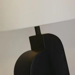 Lámpara de mesa Perth, blanco/negro Altura 65 cm Textil/resina