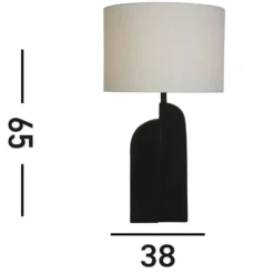 Lámpara de mesa Perth, blanco/negro Altura 65 cm Textil/resina