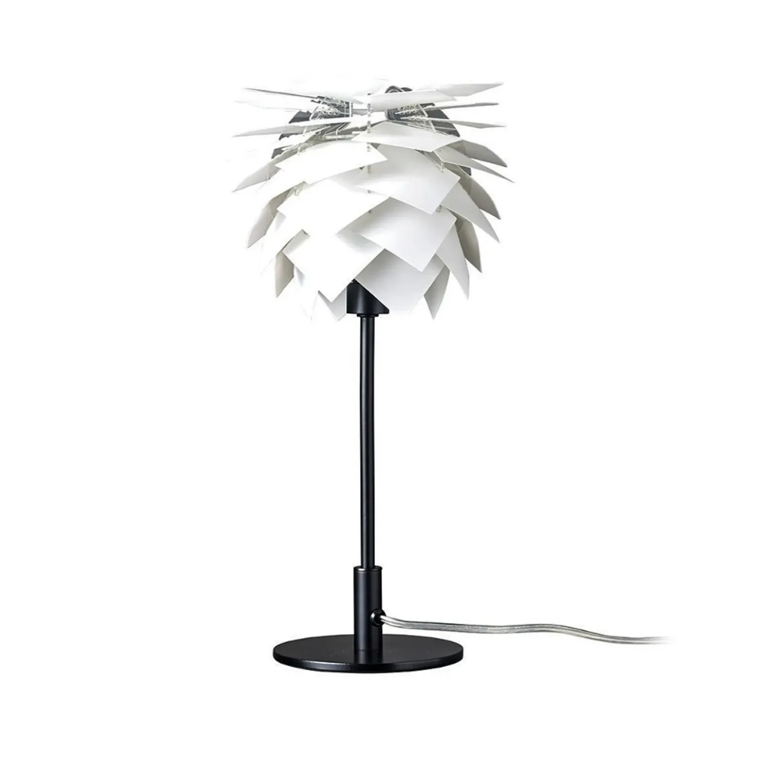 Lámpara de mesa Pineapple de Dyberg Larsen, blanca/negra, altura 35 cm