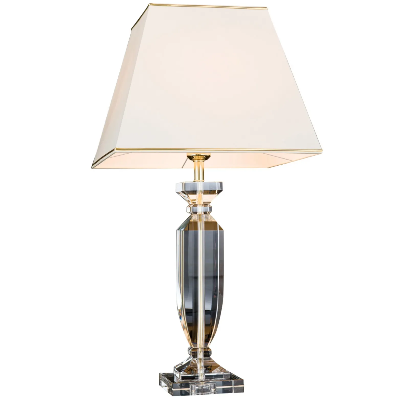 Lámpara de mesa Pokal con cristal oro/crema