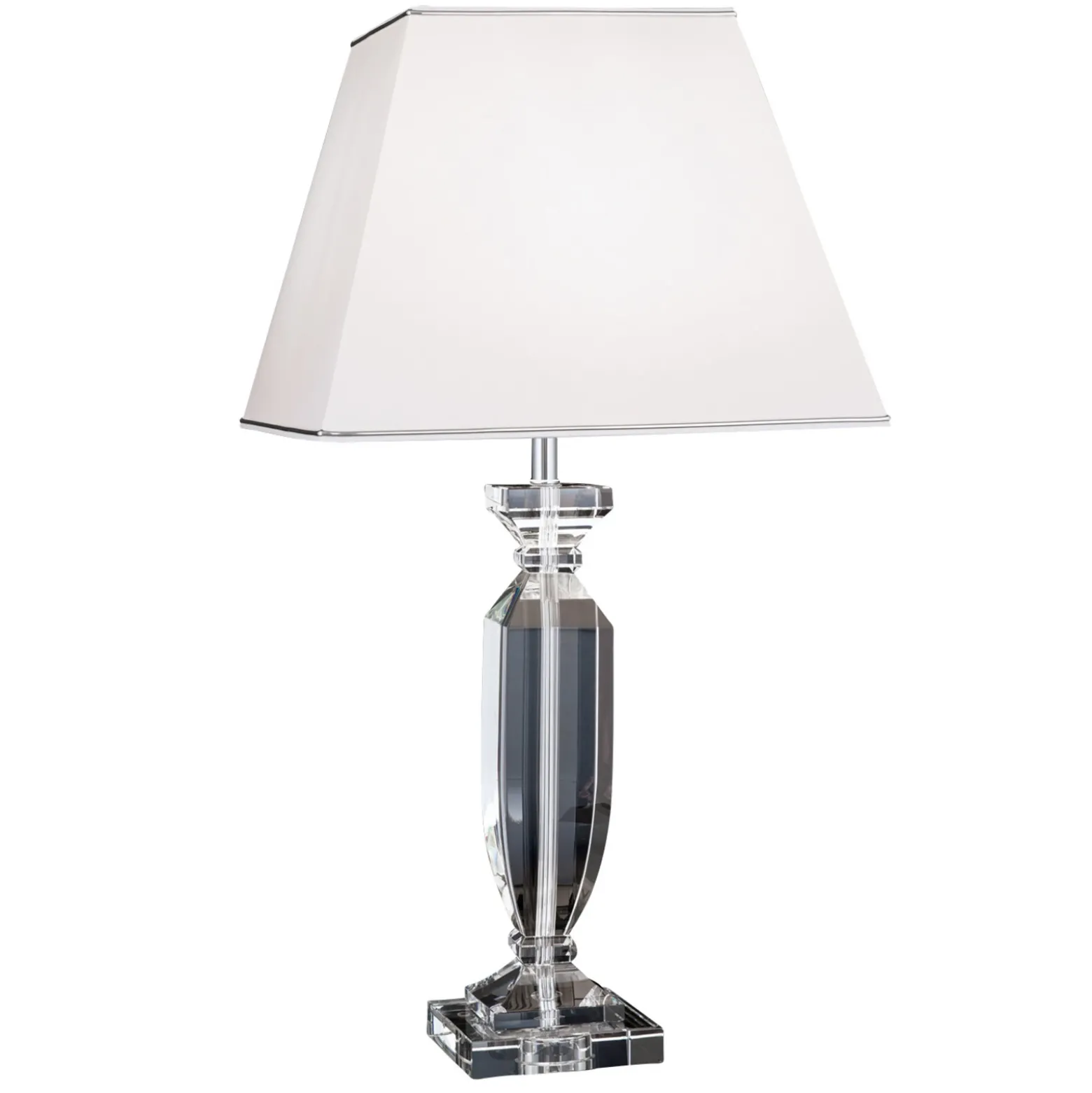 Lámpara de mesa Pokal con cristal cromo/blanco