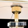 Lámpara de mesa Pokal con cristal oro/crema