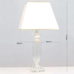 Lámpara de mesa Pokal con cristal oro/crema