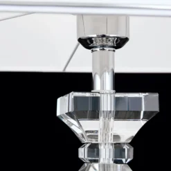 Lámpara de mesa Pokal con cristal cromo/blanco