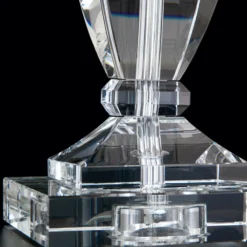 Lámpara de mesa Pokal con cristal cromo/blanco