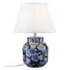 Lámpara de mesa PR Home Fanny, azul/blanca, cerámica, 47 cm, E27