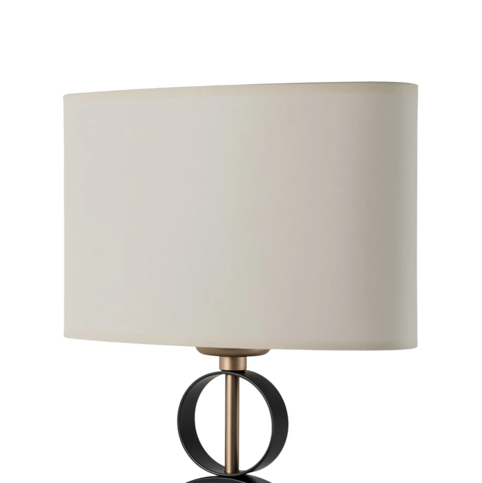 Lámpara de mesa Priam, negro/dorado, acero, altura 42 cm