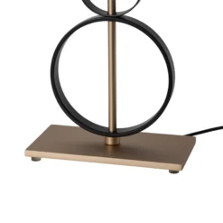 Lámpara de mesa Priam, negro/dorado, acero, altura 42 cm