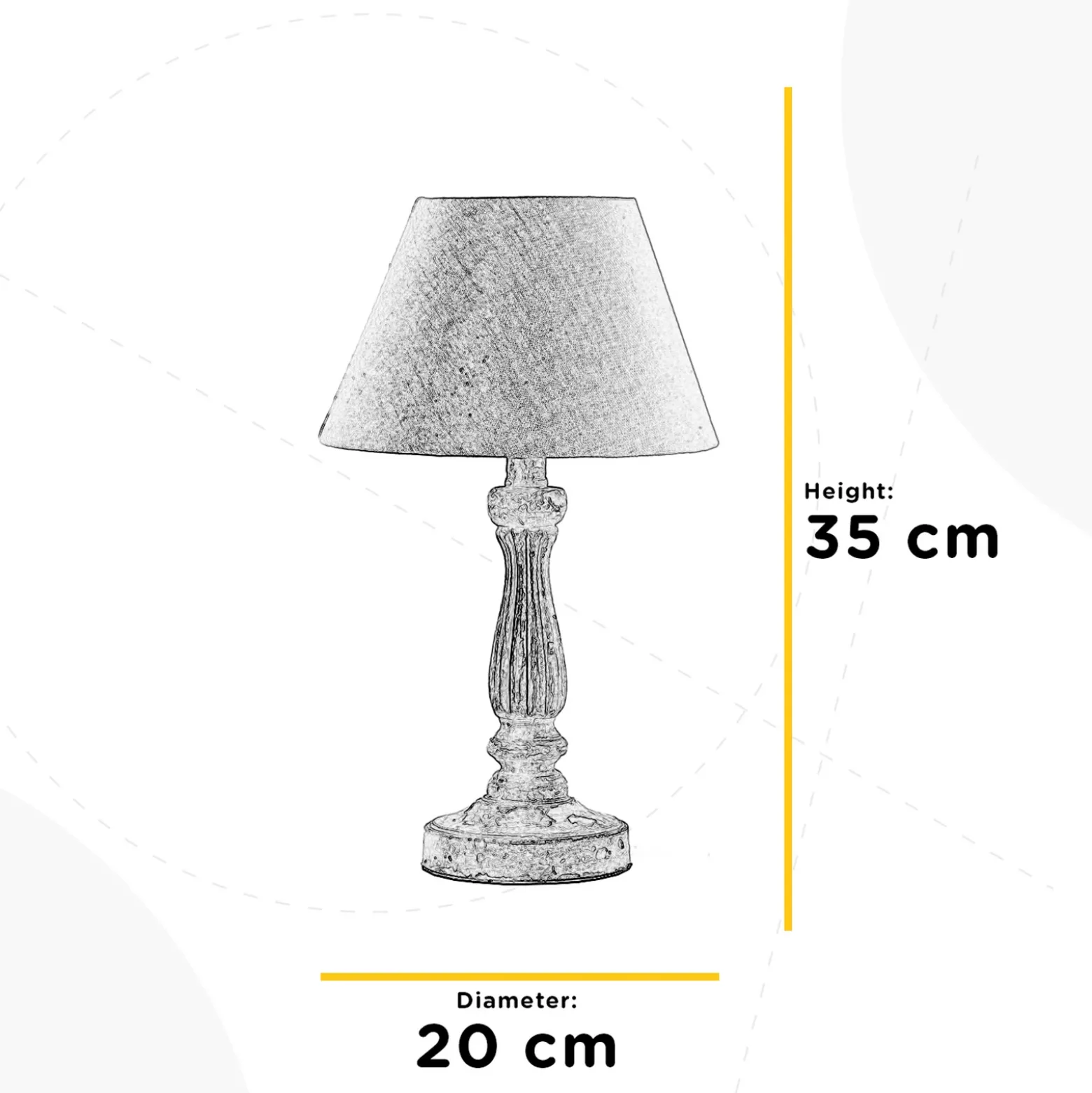Lámpara de mesa Raffy de madera envejecida