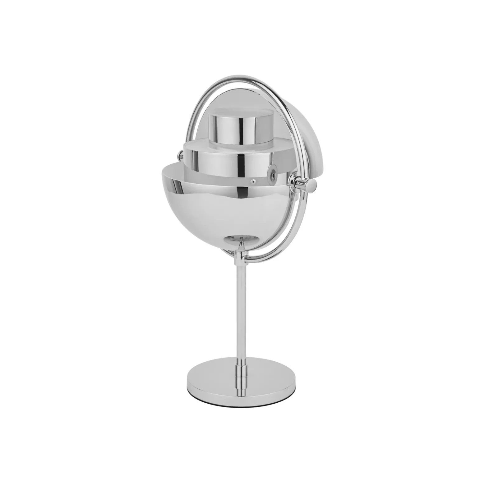 Lámpara de mesa recargable Gubi Multi-Lite, cromada/cromada, 30 cm