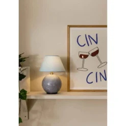 Lámpara de mesa recargable IRIS de Globen Lighting, azul, altura 23 cm, G4