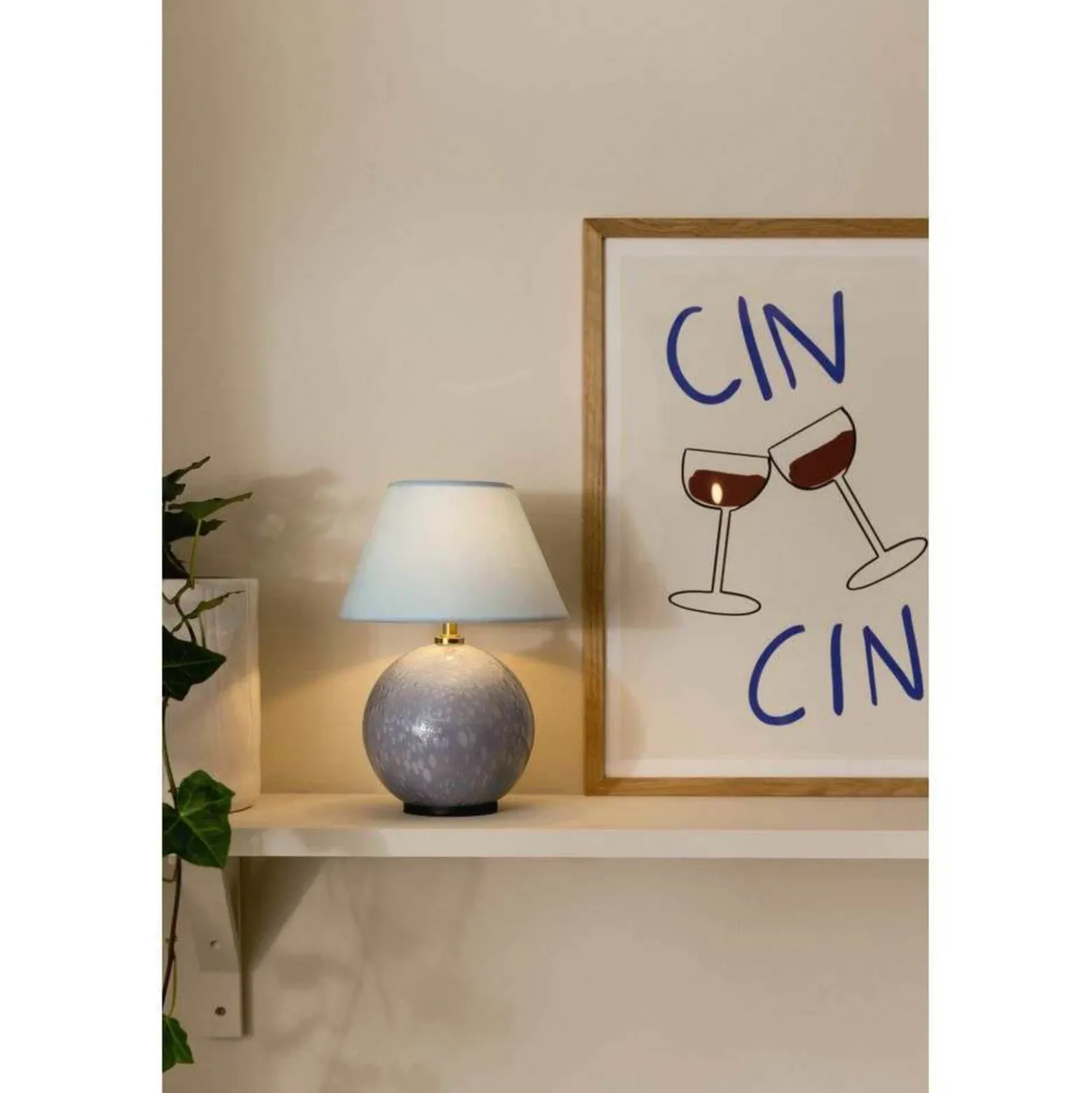 Lámpara de mesa recargable IRIS de Globen Lighting, azul, altura 23 cm, G4