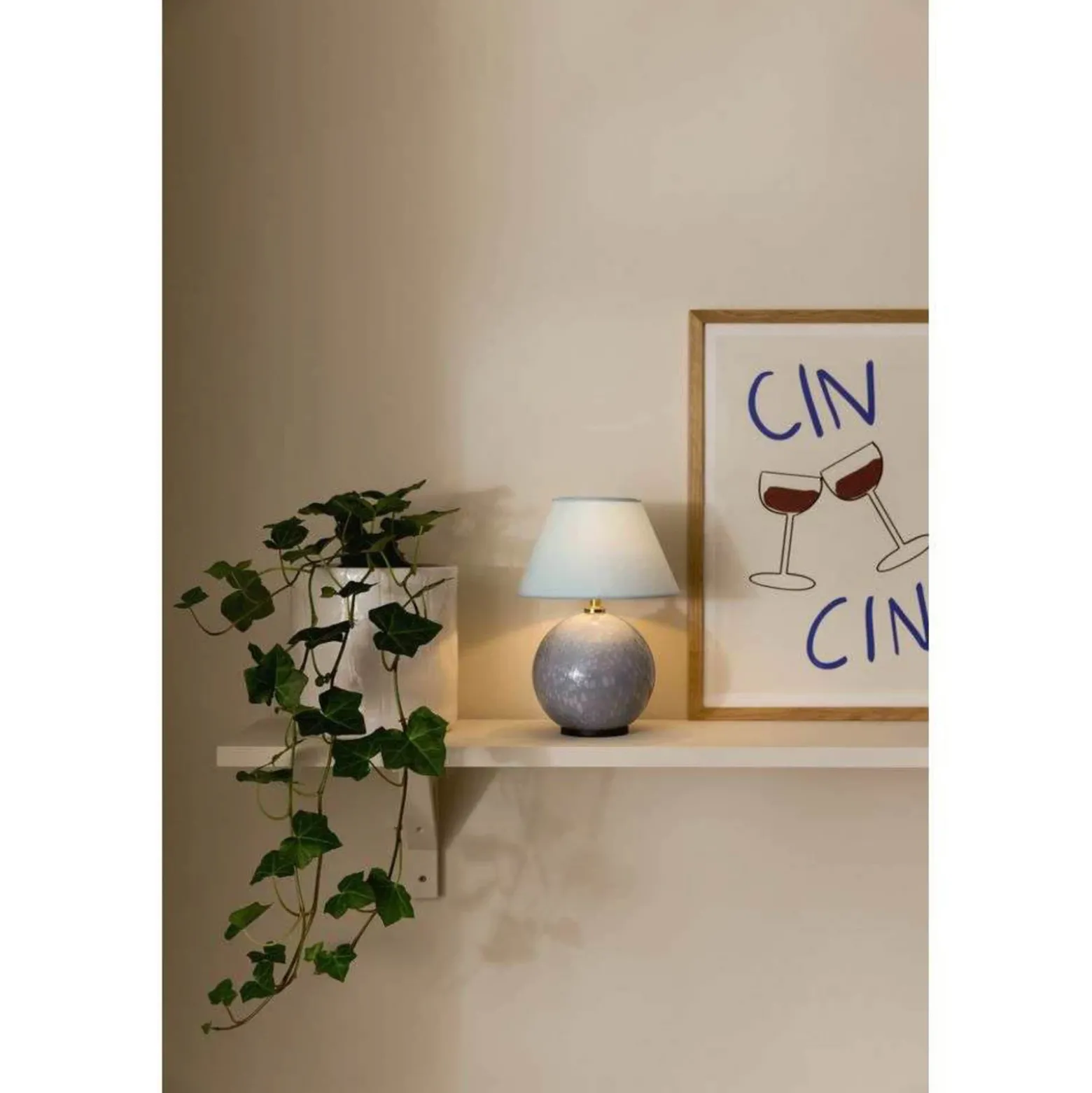 Lámpara de mesa recargable IRIS de Globen Lighting, azul, altura 23 cm, G4